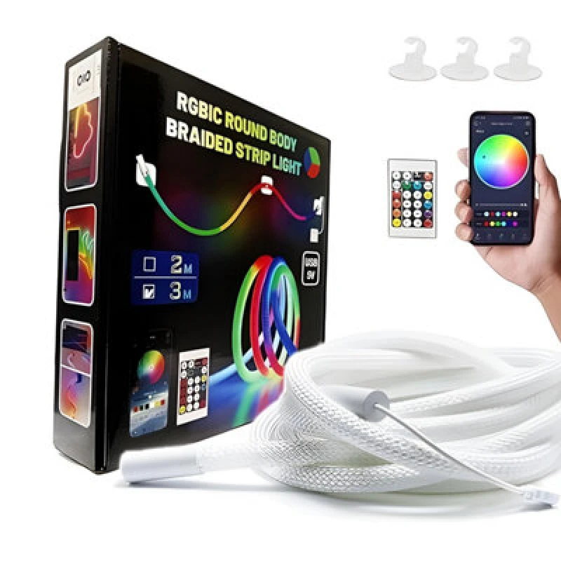 Image of Ener-J 5 Meters Rgbic Digital 16mm Big Rope Light Kit With Remote & App Control