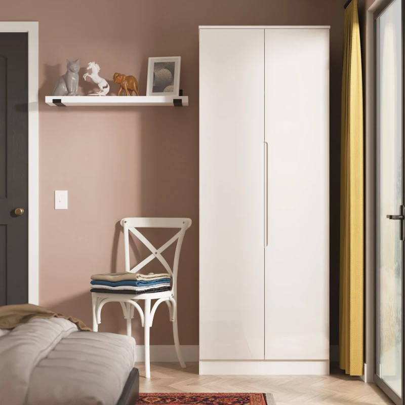 Image of Ready Assembled 2 U Lucca 2 Door Wardrobe (Ready Assembled) in Taupe Unisex