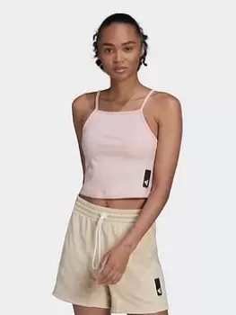 Image of adidas Studio Lounge Rib Tank Top, Pink, Size L, Women