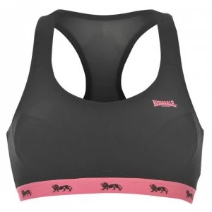 Image of Lonsdale Crop Top Ladies - Black/Fluo Pink