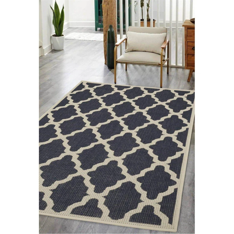 Image of Homemaker Trellis Gel Flatweave Rug Navy Navy unisex 60x230cm