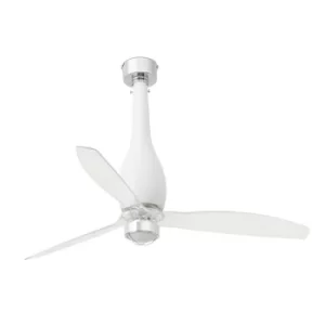 Image of Eterfan LED Matt White, Transparent Ceiling Fan with DC Motor, 3000K