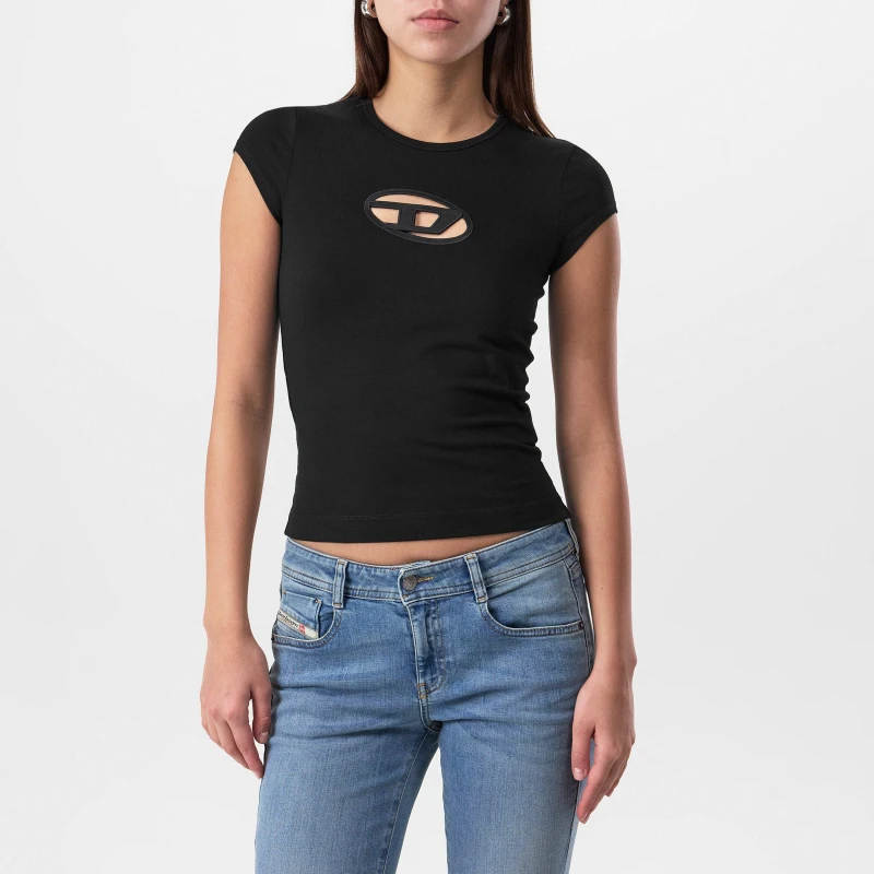 Image of Diesel T-Angie Oval D T-Shirt Black female 6