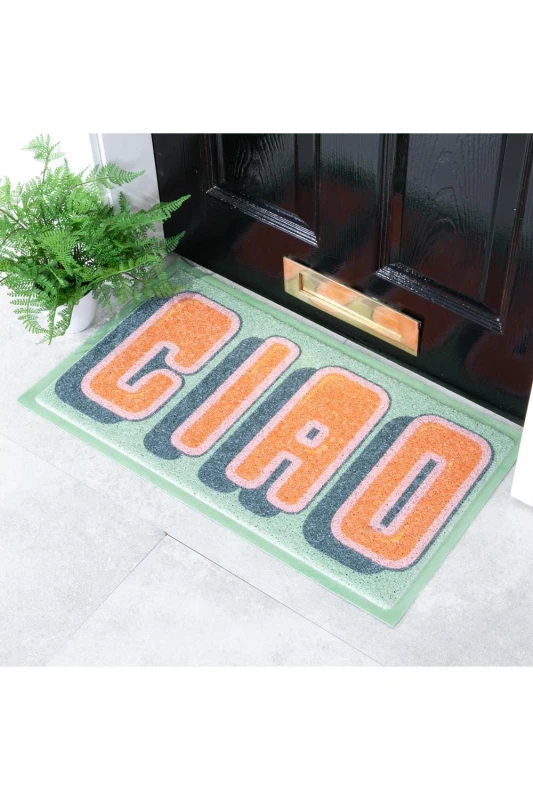 Image of Artsy Doormats Green Ciao Doormat (70 X 40Cm), Green DMW-CIAO-7040