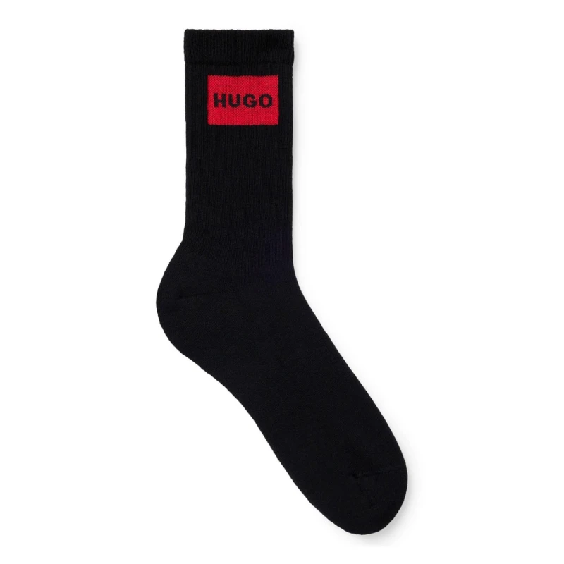 Image of Hugo 3 Pack of Red Logo Socks Black male 9-12
