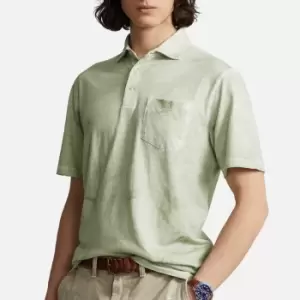 Image of Polo Ralph Lauren Tie-Dyed Cotton and Linen-Blend Polo Shirt - S