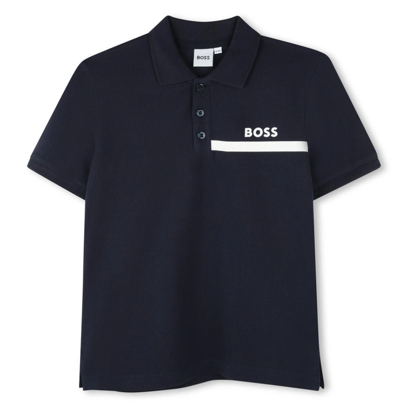 Image of Boss Logo Polo Juniors - Blue Blue 3 - 4 Years