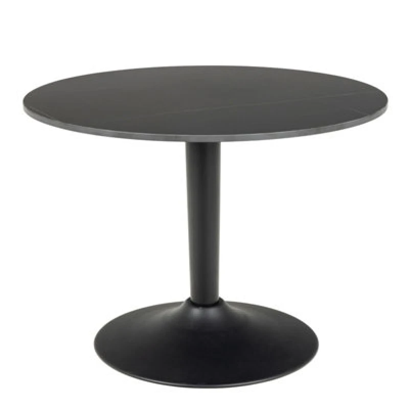 Image of Furniture To Go Malta Ceramic Round Coffee Table In Matt Black 60X45Cm