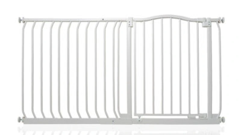 Image of Safetots Curved Top Safety Gate, 134Cm - 143Cm, Matt White, Pressure Fit Stair Gate
