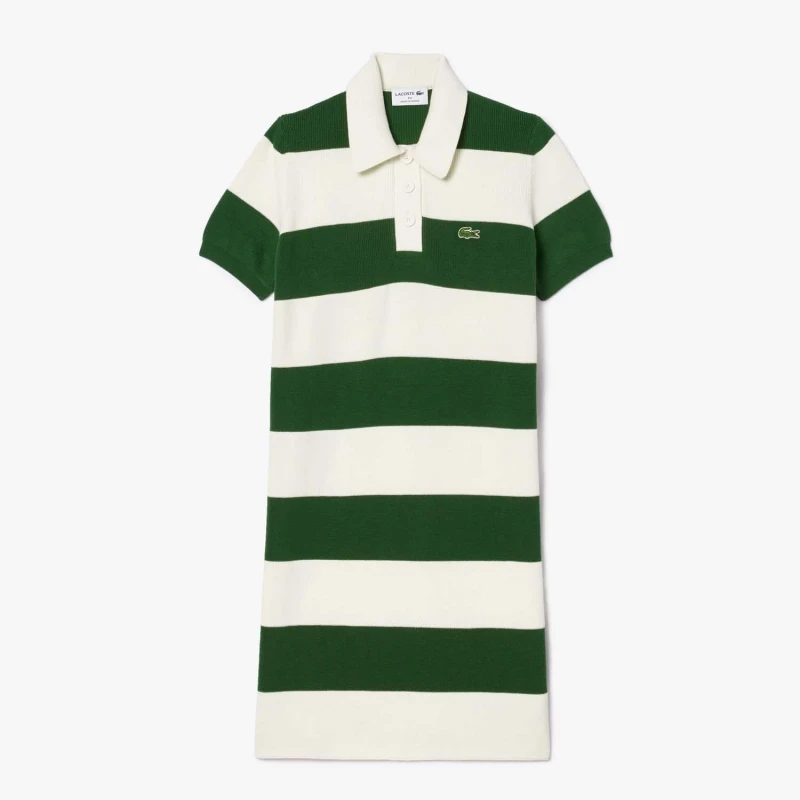 Image of Lacoste French Made Polo Collar Dress Cream female 8