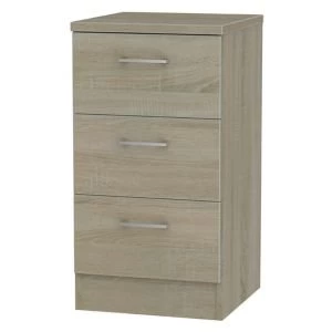 Image of Tenby Dark oak effect 3 Drawer Bedside chest (H)695mm (W)395mm (D)415mm
