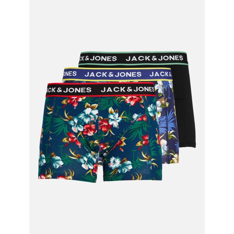 Image of Jack and Jones Mens Flower Pack Trunks Black male Large
