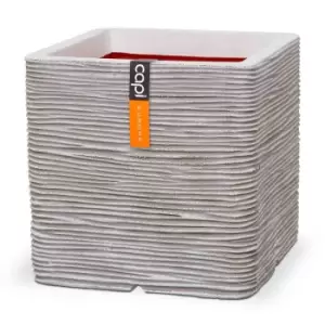 Image of Capi Europe Square Planter Rib NL 30x30x30 - Ivory