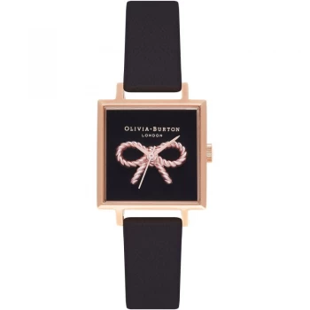 Image of Vintage Bow Black & Rose Gold Watch