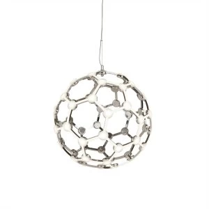 Image of Integrated LED 1 Light Spherical Pendant Chrome, White