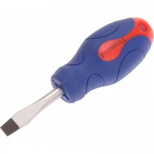Image of Faithfull Soft Grip Flared Slotted Tip Stubby Screwdriver 6.5mm 40mm