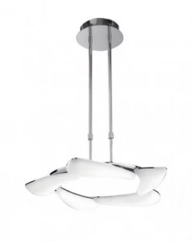 Image of Telescopic 30W LED Round 3000K, 2700lm, Polished Chrome, Frosted Acrylic