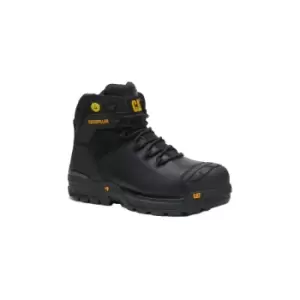 Image of Caterpillar Mens Excavator Grain Leather Safety Boots (7 UK) (Black) - Black