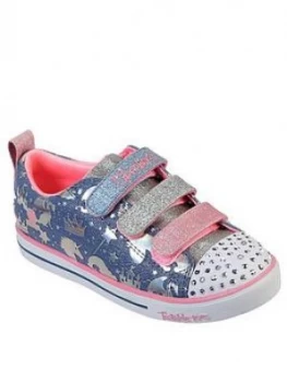 Image of Skechers Girls Sparkle Lite Unicorn Plimsolls - Multi, Size 2 Older