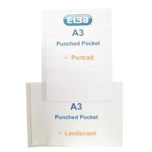 Image of Oxford Pchd Pocket Polypropylene Top-opening 120 Micron A3 Portrait