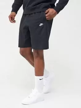 Image of Nike Club Jersey Shorts - Black/White, Size L, Men