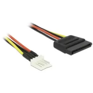 Image of Delock Current Cable [1x SATA power plug - 1x Floppy plug 4-pin] 0.15 m Black, Red, Yellow