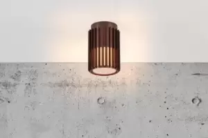 Image of Aludra Ceiling Light Brown Metallic Aluminium Outdoor Garden Dimmable Flush Lamp (H) 18.8cm