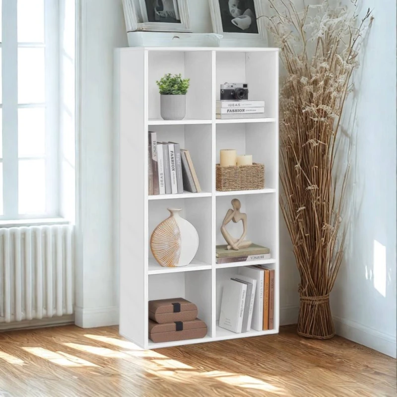 Image of Pirlo Plush 8 Cube Storage Unit Bookcase in White White Unisex