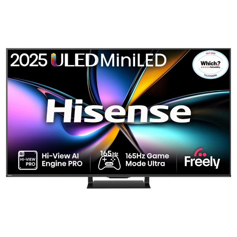 Image of 75" HISENSE U7Q PRO Mini LED 4K 165Hz Smart AI TV with Freely - 75U7QTUK PRO, Black,Silver/Grey 6942351417387