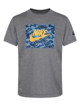 Image of Nike Kids Boys Club Camo T-Shirt S/S, Dark Grey, Size 4-5 Years