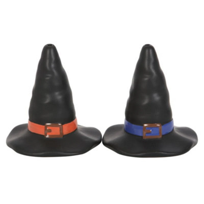 Image of Something Different Something Different Witches Hat Salt and Pepper Shakers in Black One Size Unisex 5063425485673