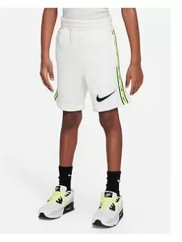 Image of Nike Older Boys Repeat Swoosh Fleece Short, White, Size S=8-10 Years