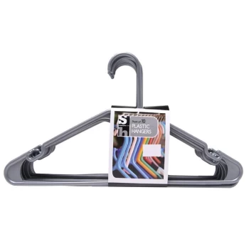 Image of Stanford Home 10 Plastic Hangers - Silver