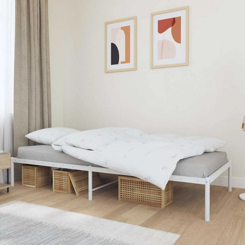 Image of VIDAXL Metal Bed Frame without Mattress White 90x200cm vidaXL 8720845721480