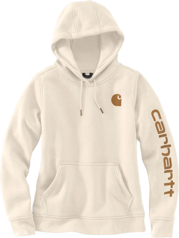 Image of Carhartt Clarksburg Logo, hoody women , color: Beige/Brown (W24) , size: S