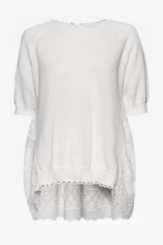 Image of French Connection Celia Scallop Knitted Jumper White