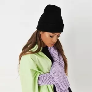 Image of Missguided Basic Skinny Rib Beanie - Black