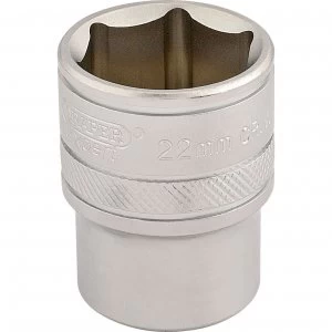 Image of Draper 1/2" Drive Satin Finish Hexagon Socket Metric 1/2" 22mm