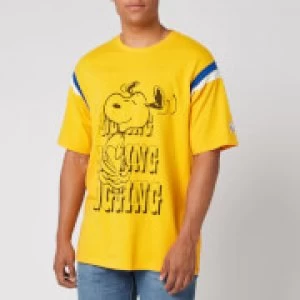 Image of Levis X Peanuts Mens Football T-Shirt Jogging Snoopy - Gold Fusion - S