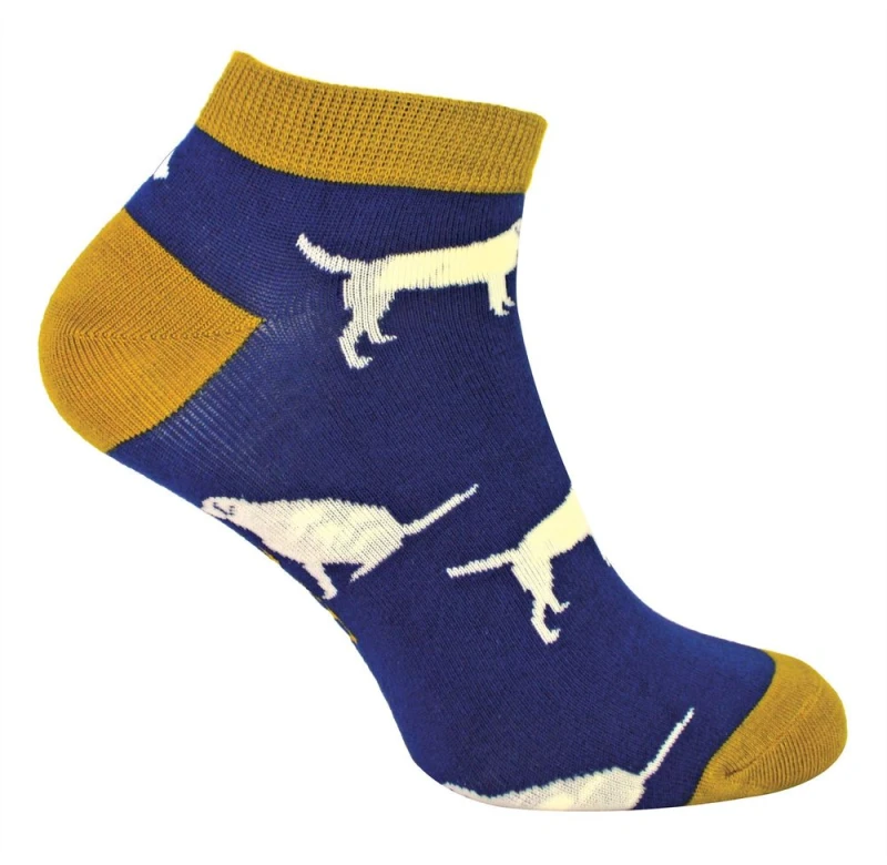 Image of Mr Heron Mr Heron Men 1 Pack Animal Themed Bamboo Trainer Socks in Mid Navy Size: 6-11 Mid Navy 6-11 Male 5056632602650
