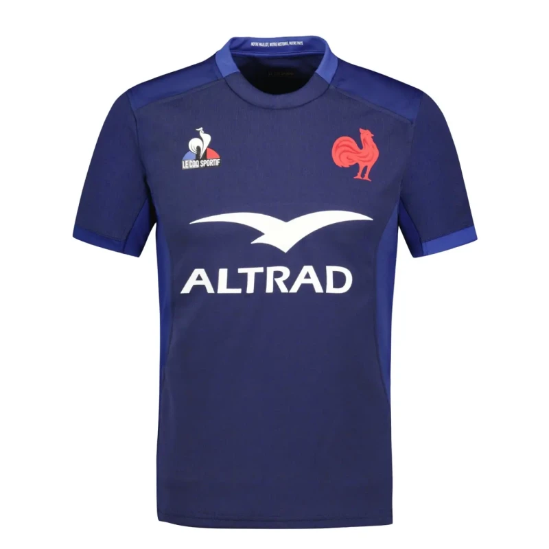 Image of Le Coq Sportif FFR France Home Shirt Six Nations Mens 2024 - Blue Blue L