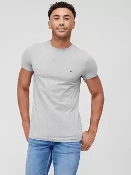 Image of Tommy Hilfiger Core Stretch Slim Fit T-Shirt, Grey Size M Men