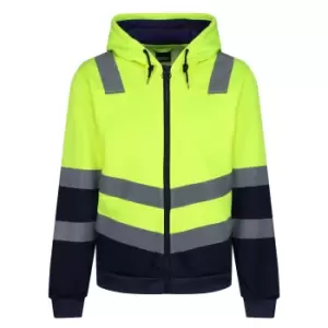 Image of Regatta Mens Pro Hi-Vis Full Zip Jacket (S) (Yellow/Navy)