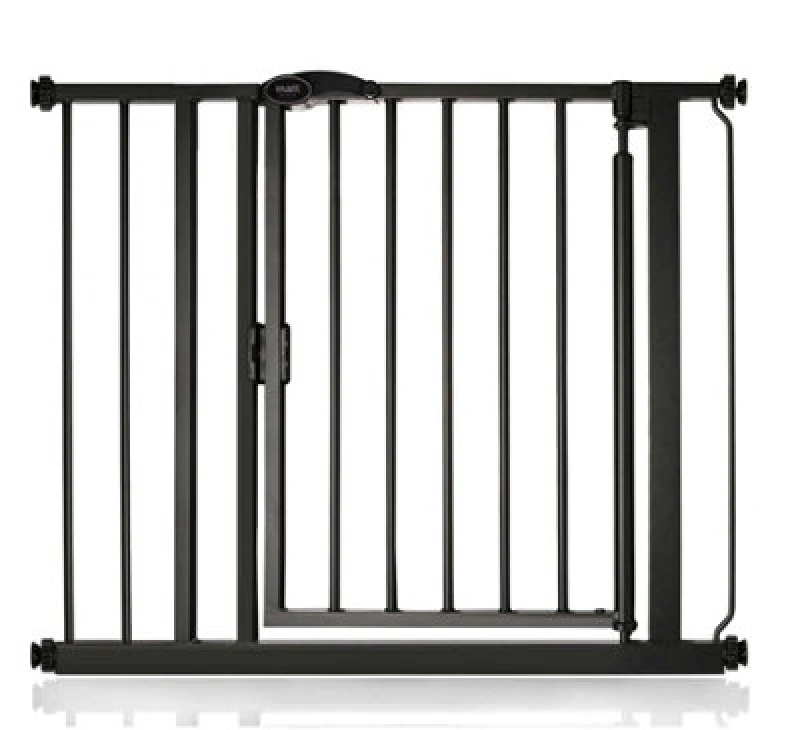 Image of Safetots Pressure Fit Self Closing Stair Gate, 89.4Cm - 96.4Cm, Matt Black, Auto Closing Baby Gate, Safety Barrier