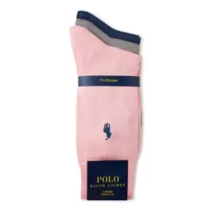 Image of Polo Ralph Lauren 3 Pack Cotton Socks - Pink