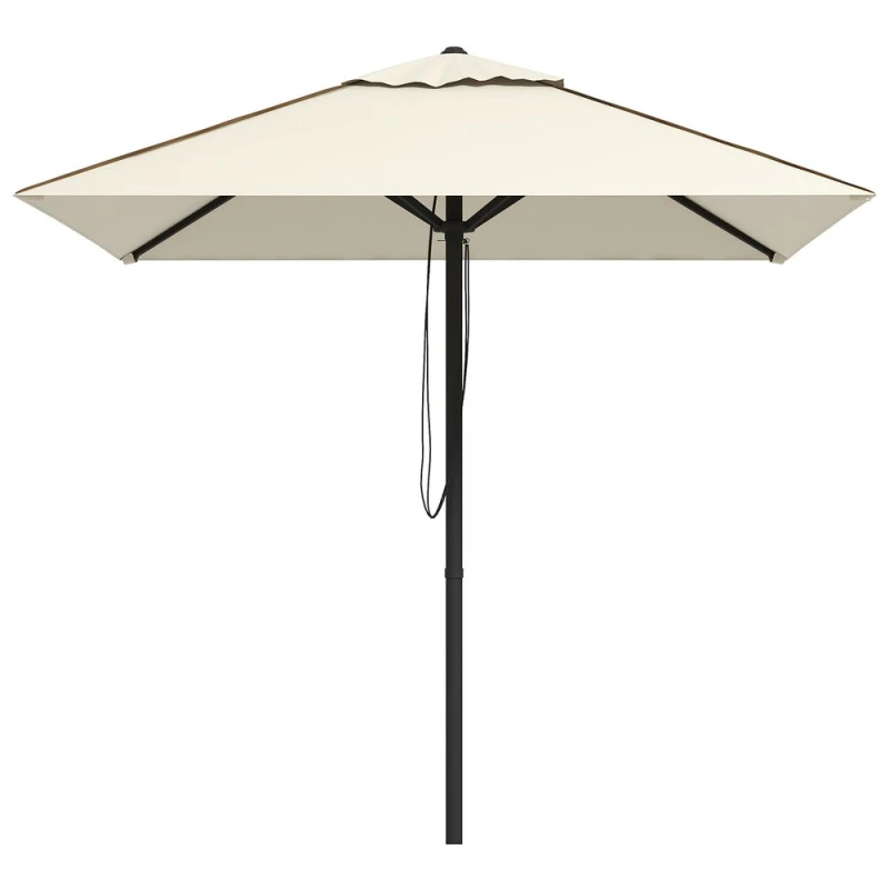 Image of Outsunny Sun Parasol with Vent, Table Umbrella for Patio, Garden, Pool, Beige, Cream 84D-301V00BG