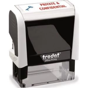 Image of Trodat Printy 4912 46mm x 18mm Self Inking Word Stamp RedBlue Private