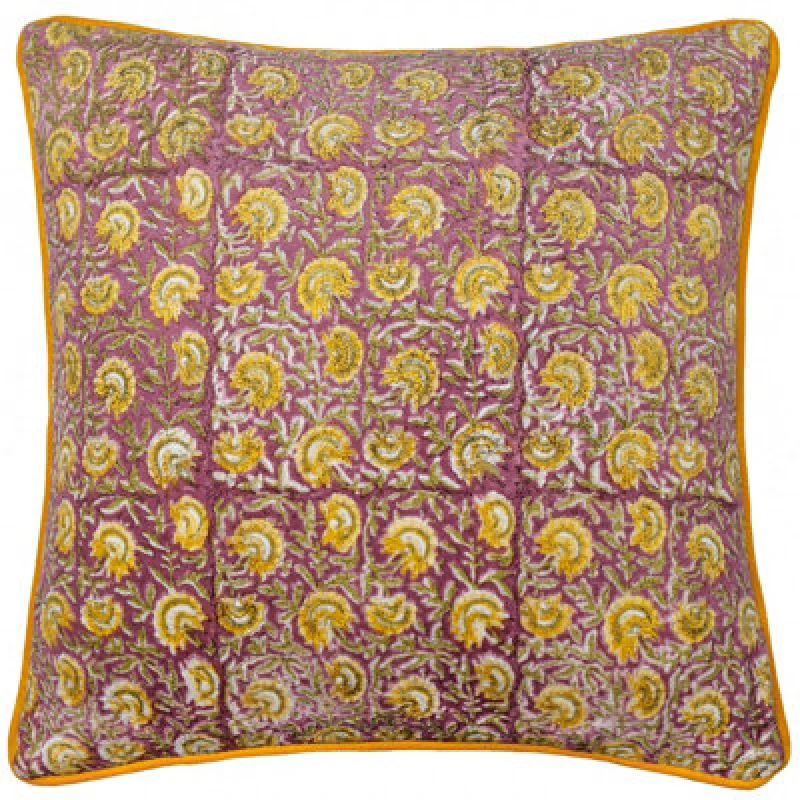 Image of Chedworth Piped Velvet Filled Cushion 50cm x 50cm Rose Gold