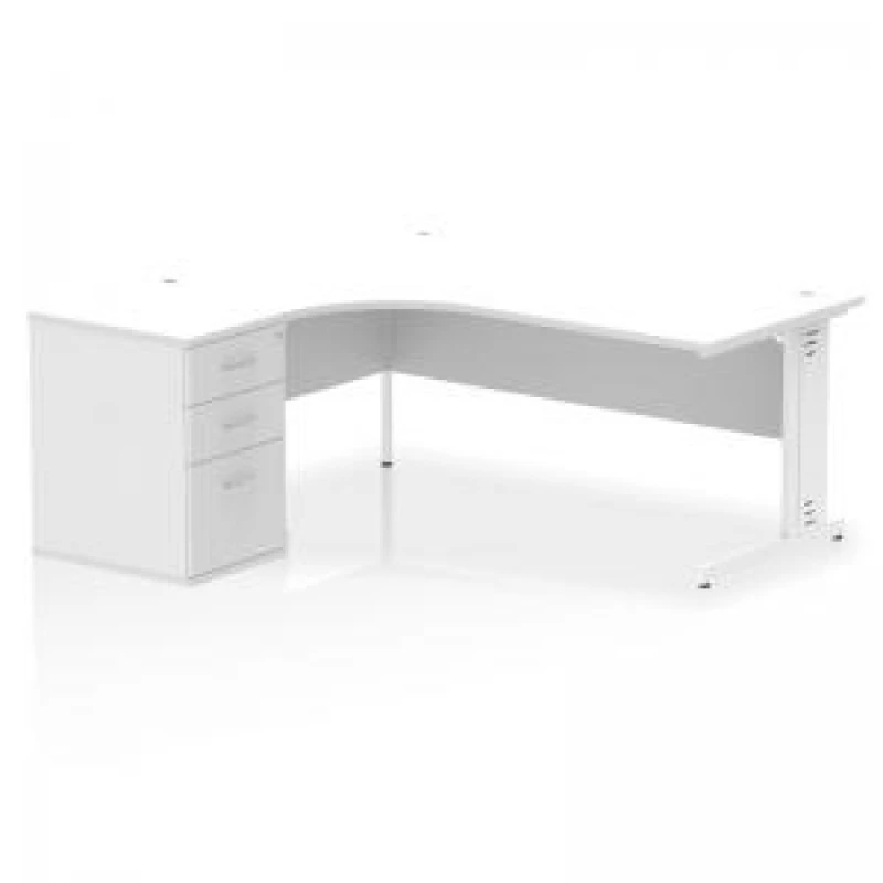 Image of Dynamic Office Solutions Impulse 1800mm Cable Managed Left Crescent Desk Workstation I004160