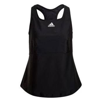 Image of adidas SH3. RO 3-Stripes Tankini Top (Plus Size) Womens - Black / White